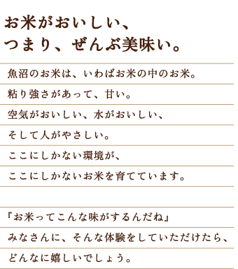 お米がおいしい